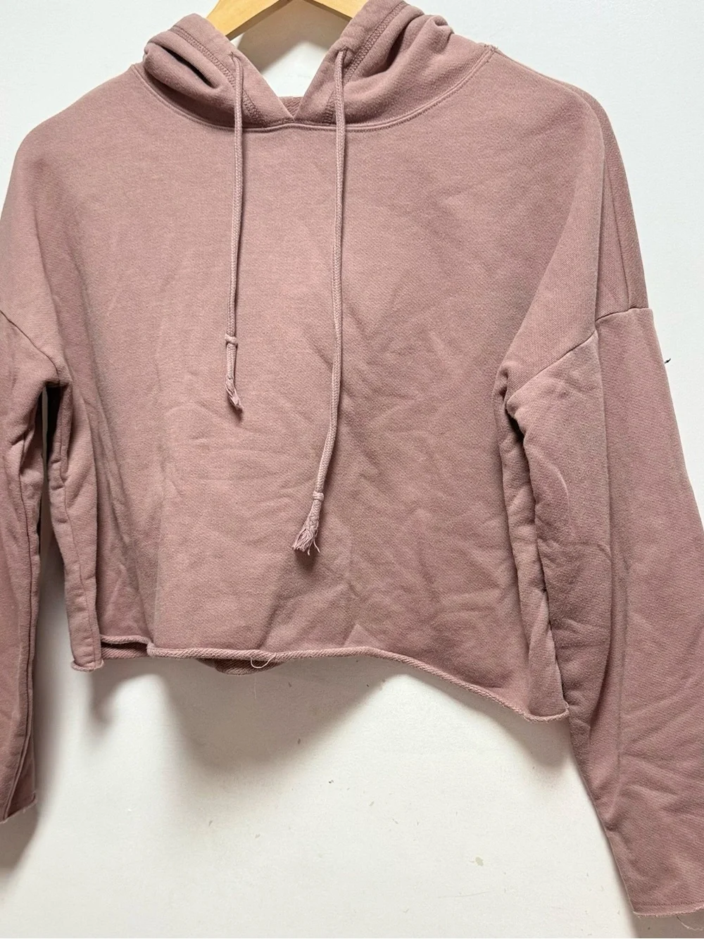 ALO Yoga Rose Taupe Cropped Drawstring Hoodie